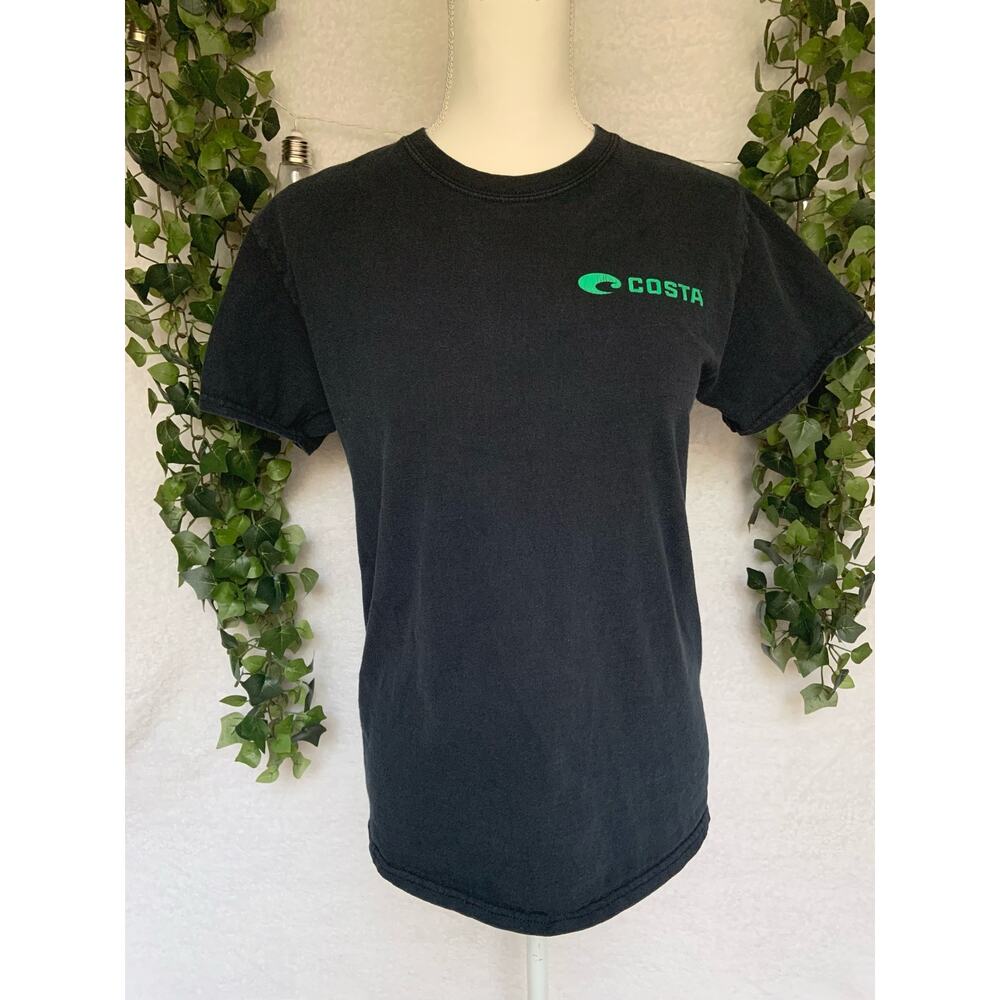 Costa Short Sleeve Black & Green Fishing Shirt Small